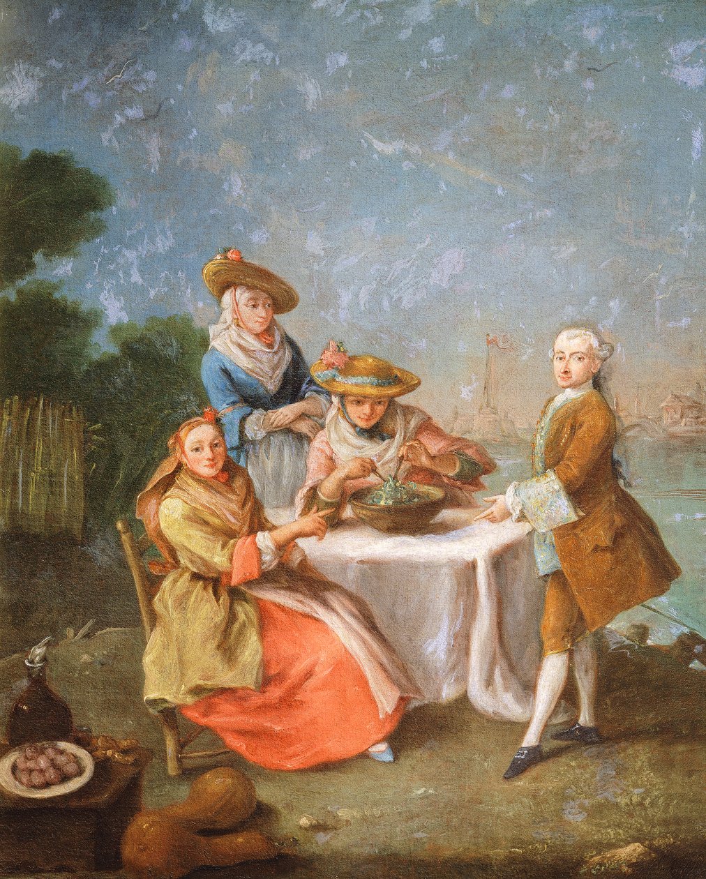 I trädgårdar i flodmynningen av Pietro Longhi