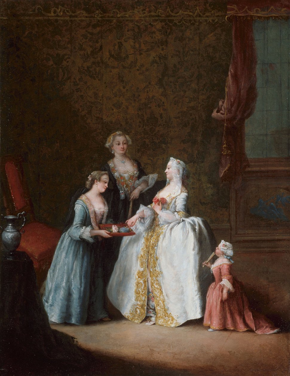 Dam vid hennes toalett av Pietro Longhi