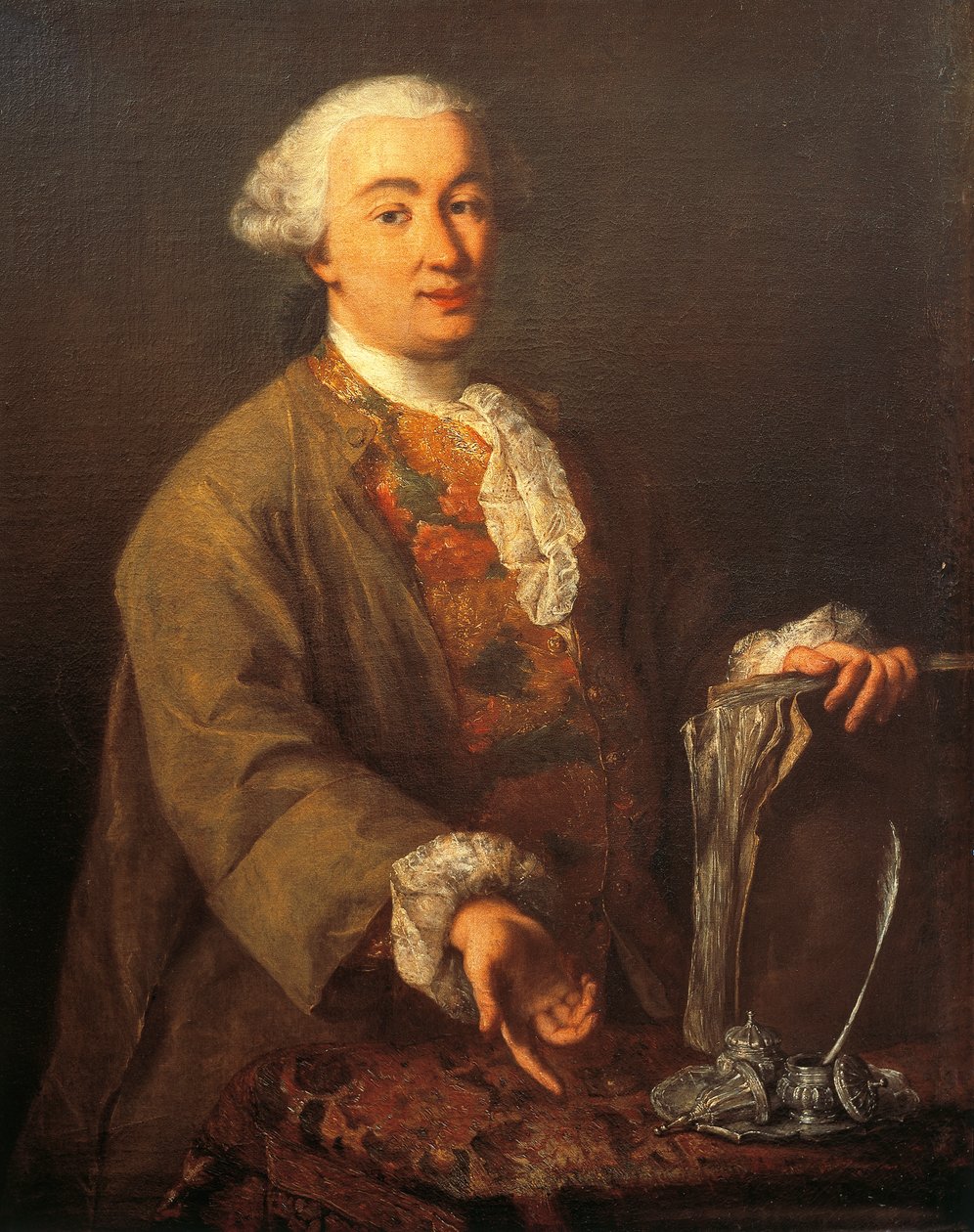 Porträtt av Carlo Goldoni, av Pietro Longhi (1701-1785). av Pietro Longhi