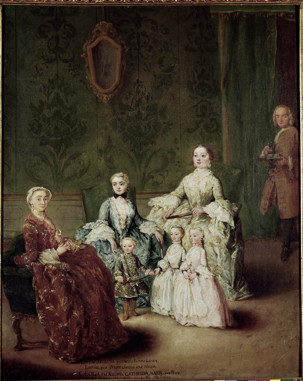 Porträtt av familjen Sagredo. Målning av Pietro Longhi (1702-1785) av Pietro Longhi