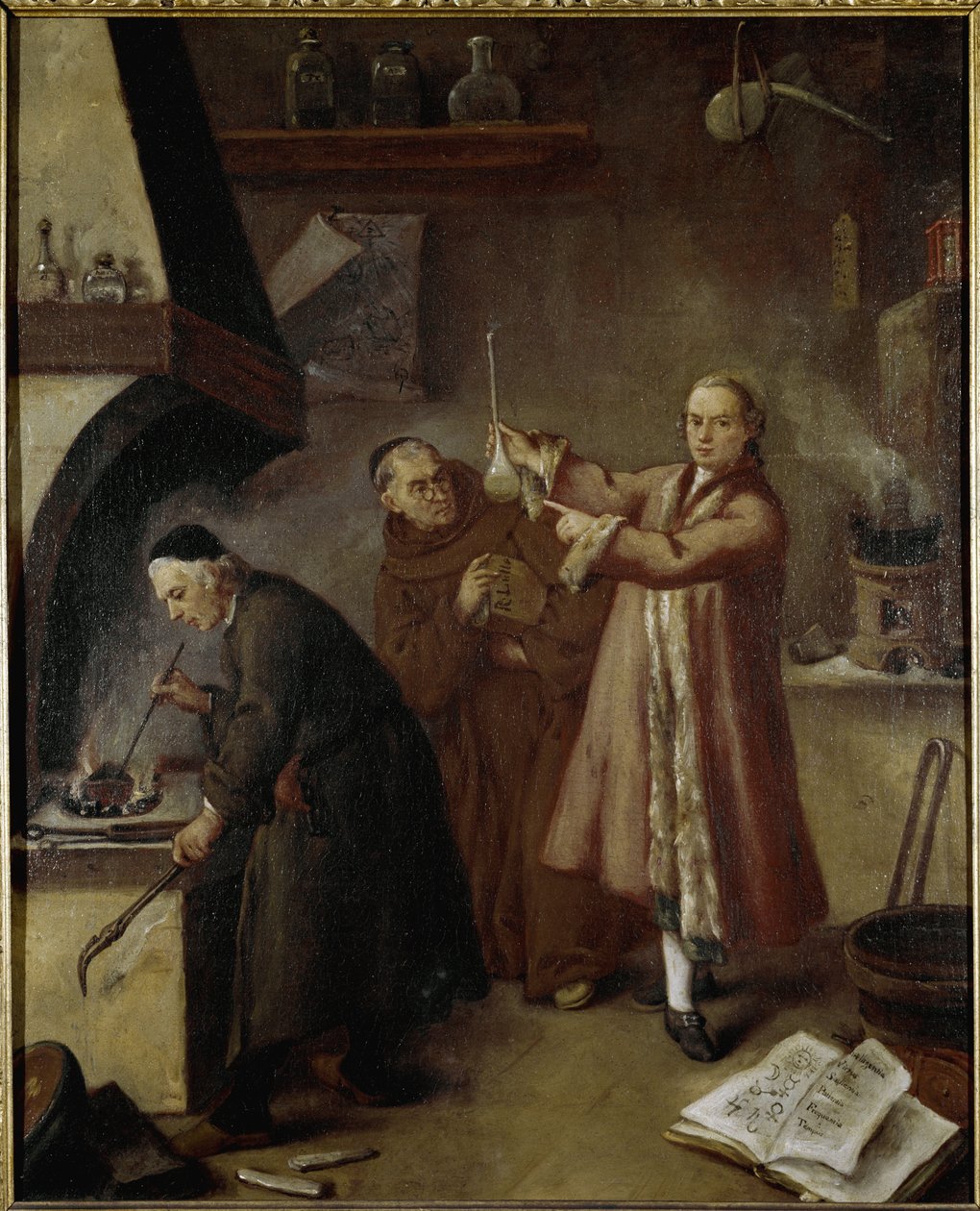 Alkemistens labb. Målning av Pietro Longhi (1702-1785) Museum of Palazzo Ca 