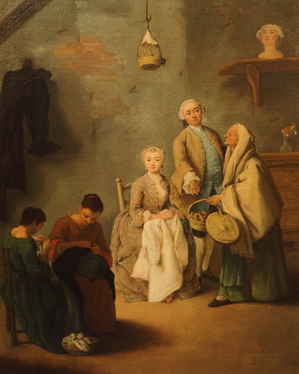 Säljaren av bussolai (venetianska godis), av Pietro Longhi (1701-1785) av Pietro Longhi