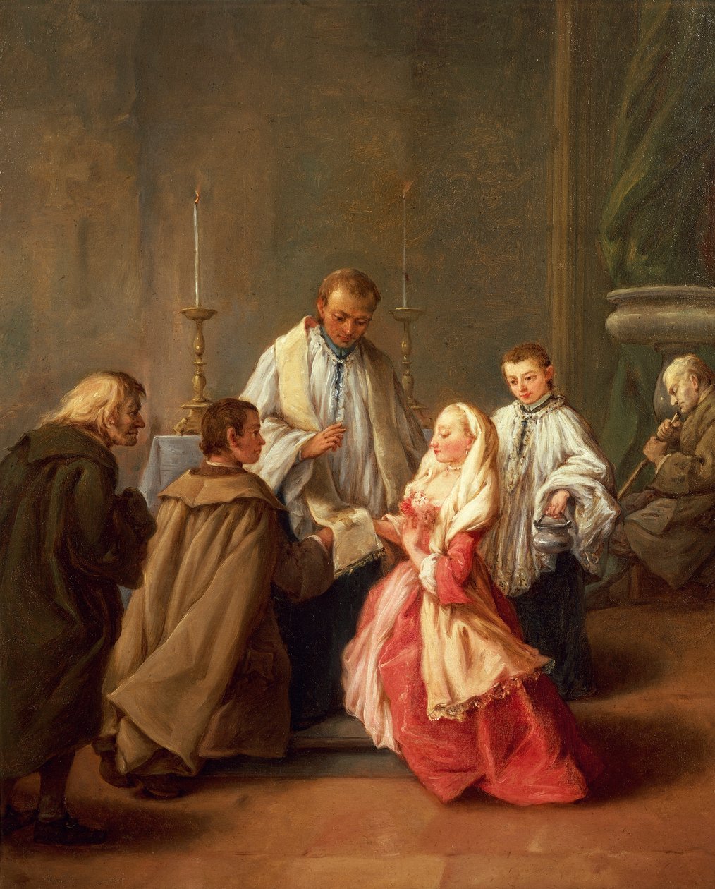 De sju sakramenten: Vigsel av Pietro Longhi (1701-1785), olja på duk, 61x50 cm, före 1755-57 av Pietro Longhi