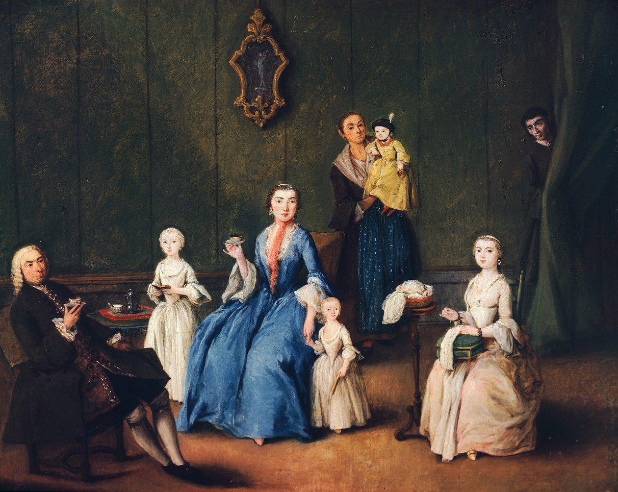 Venetiansk familj, av Pietro Longhi (1701-1785) av Pietro Longhi