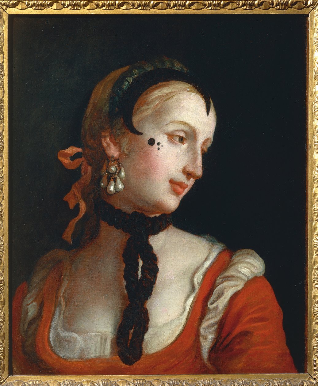 Venedig: Woman with a Beauty Spot, av Pietro Longhi av Pietro Longhi