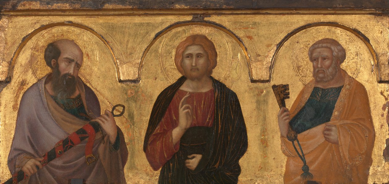 Kristus mellan de heliga Paulus och Petrus, ca 1320 (målning) av Pietro Lorenzetti