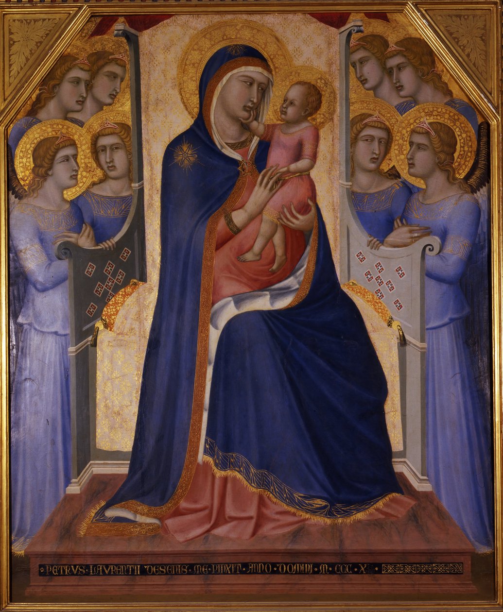 Madonna and Child Enthroned with Angels, 1340 av Pietro Lorenzetti