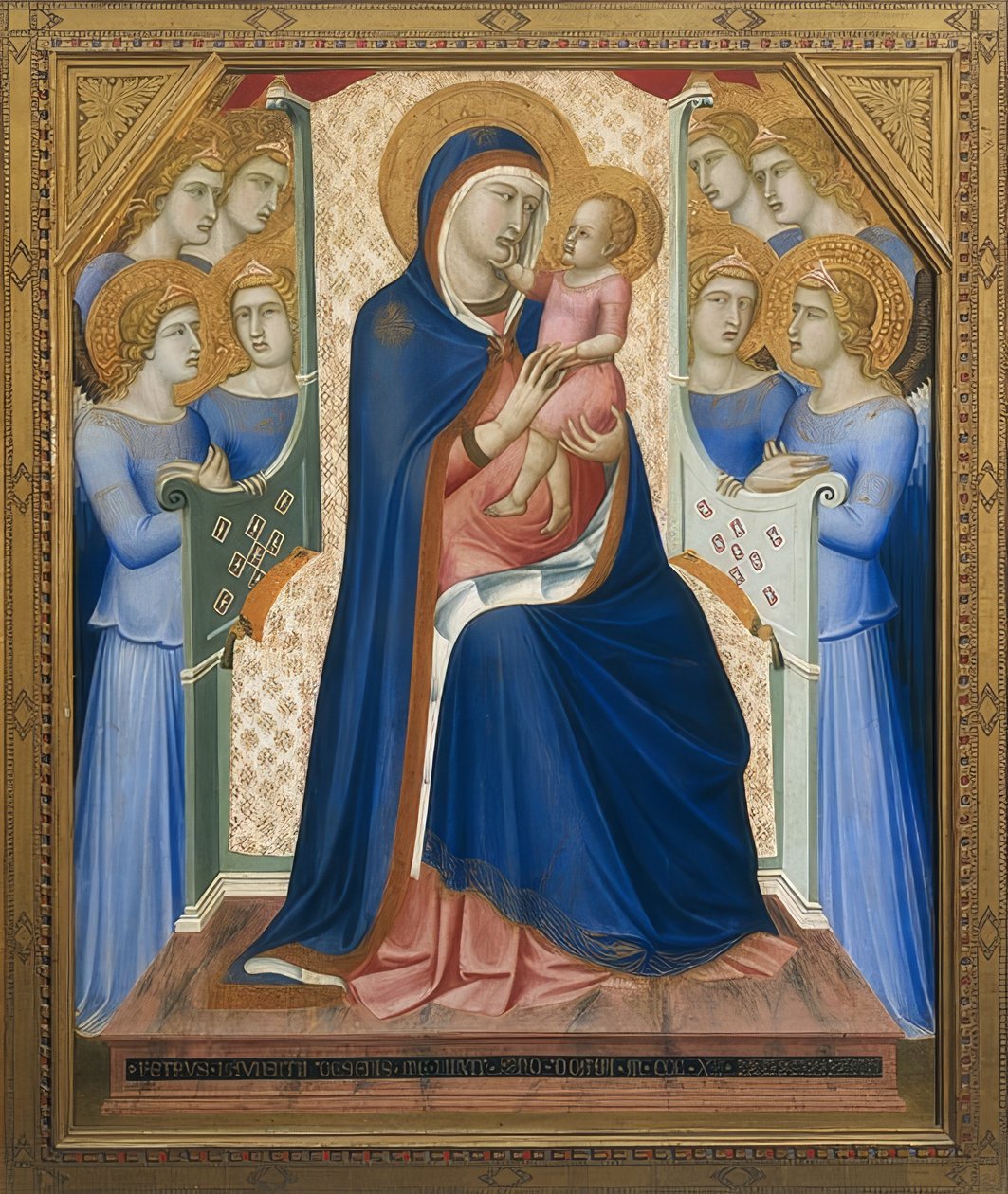 Madonna omgiven av änglar. Omkring 1340 av Pietro Lorenzetti