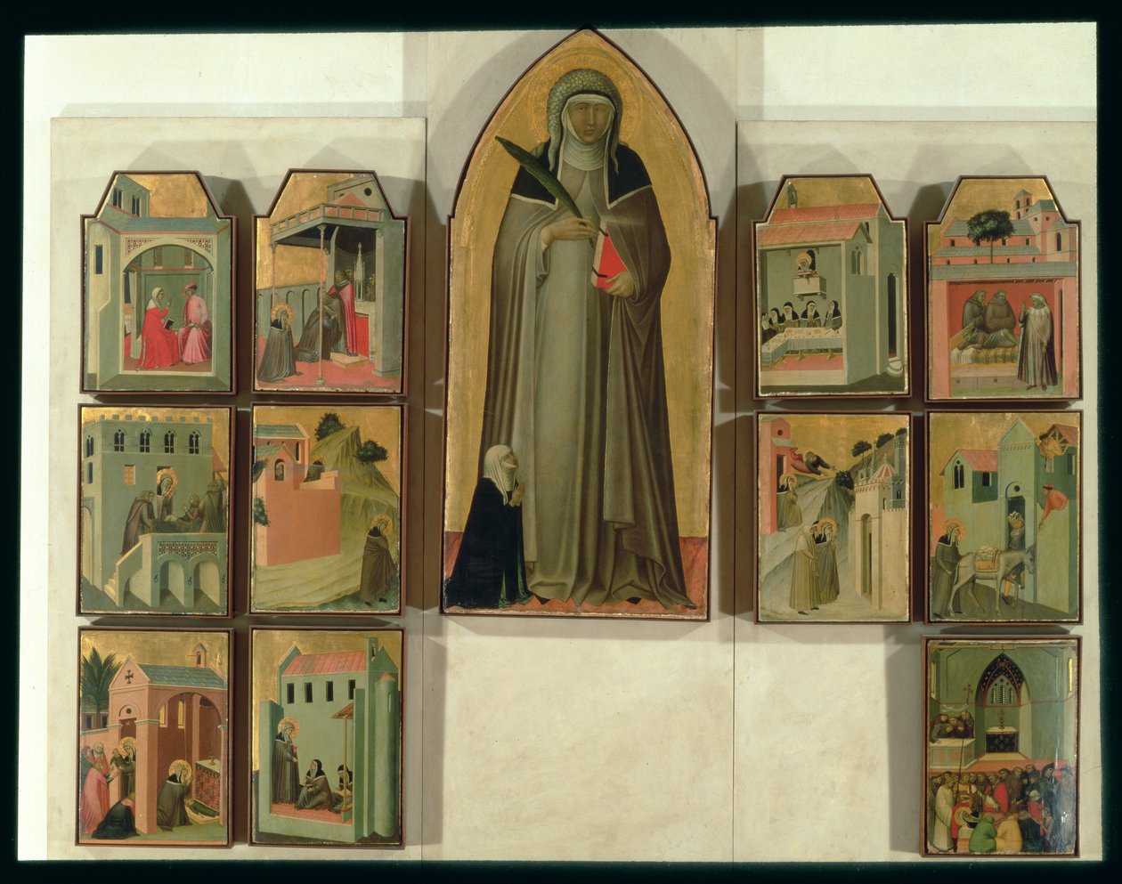 Scener från Life of Blessed Humility, c.1341 (tempera på panel) (för detaljer se 85685) av Pietro Lorenzetti