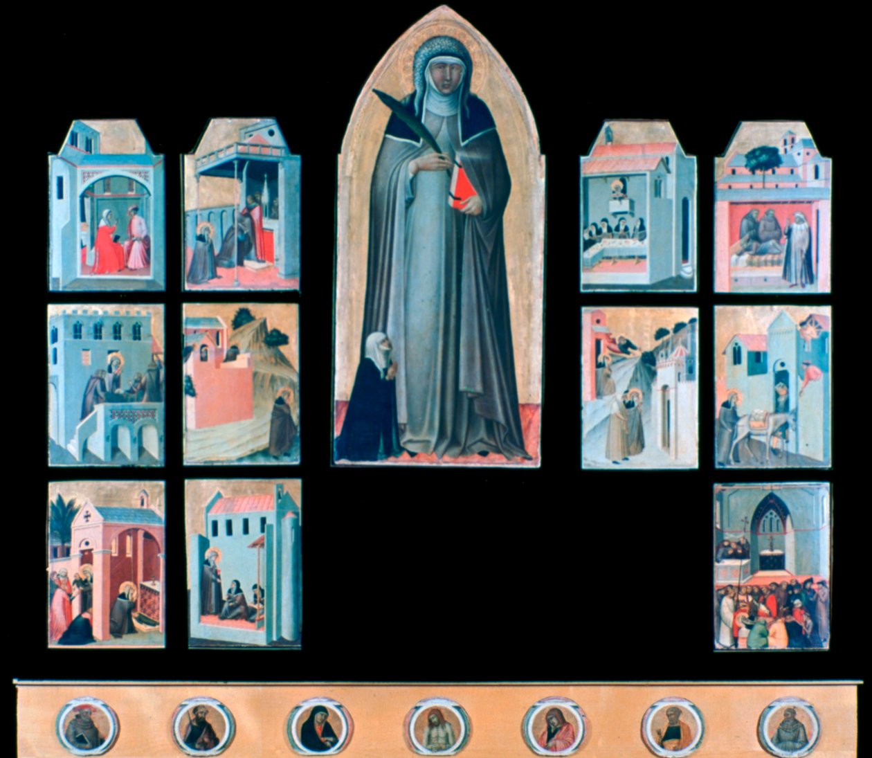 Den välsignade ödmjukheten och elva berättelser från hennes liv, c1306-1348 av Pietro Lorenzetti