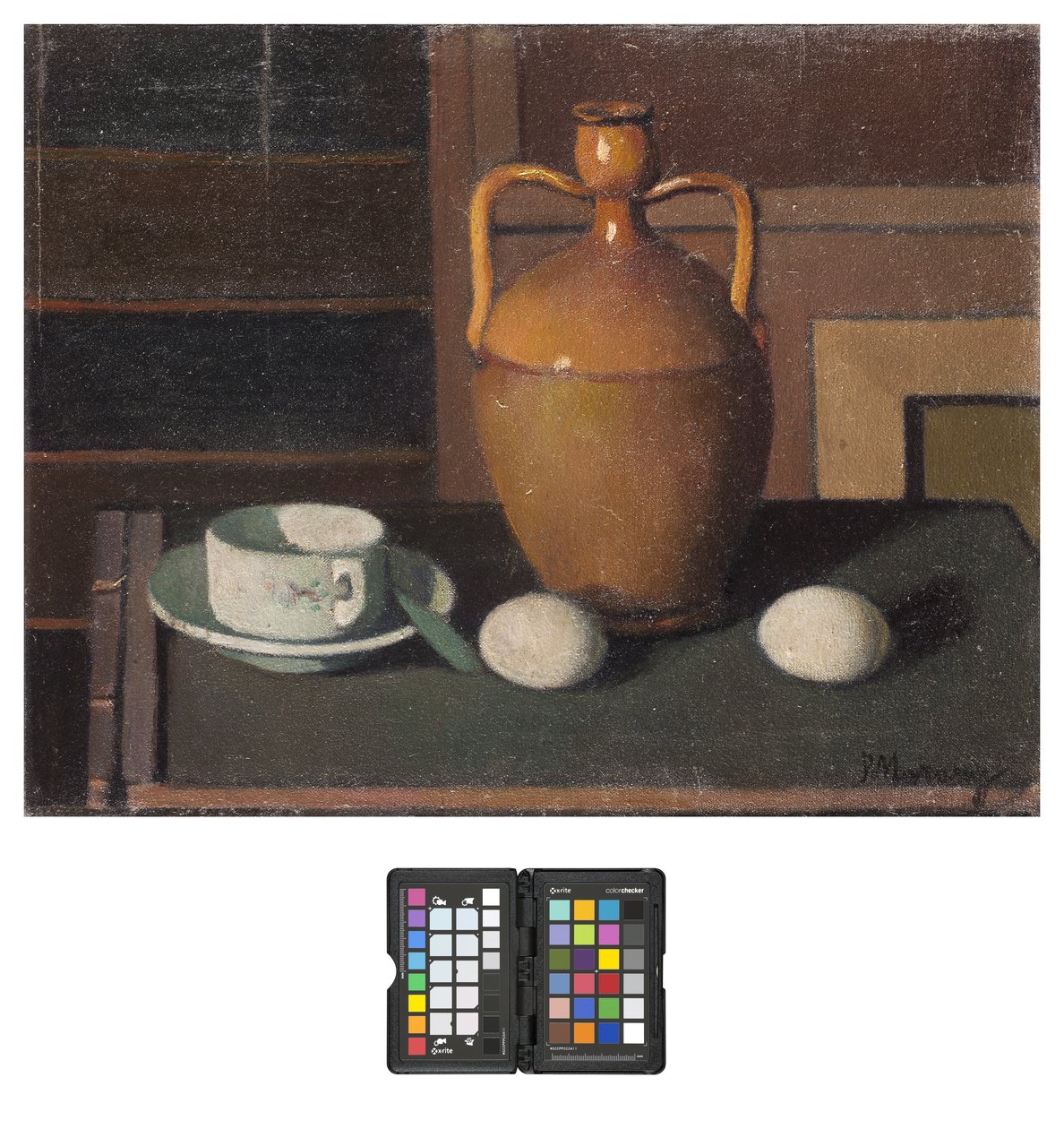Stilleben med ägg, 1924 av Pietro Marussig