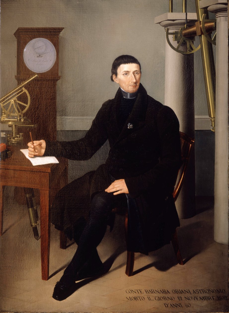Porträtt av Barnaba Oriani, astronom (1752 - 1832) av N. Carducci. 1800-talsmålning. av Pietro Narducci