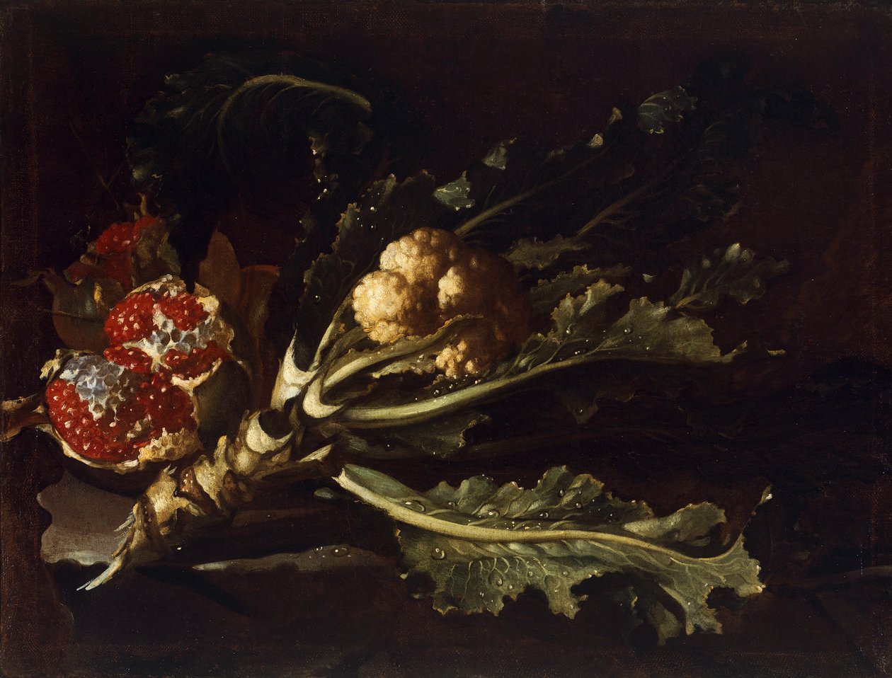 Blomkål och granatäpplen av Pietro Paolo Bonzi
