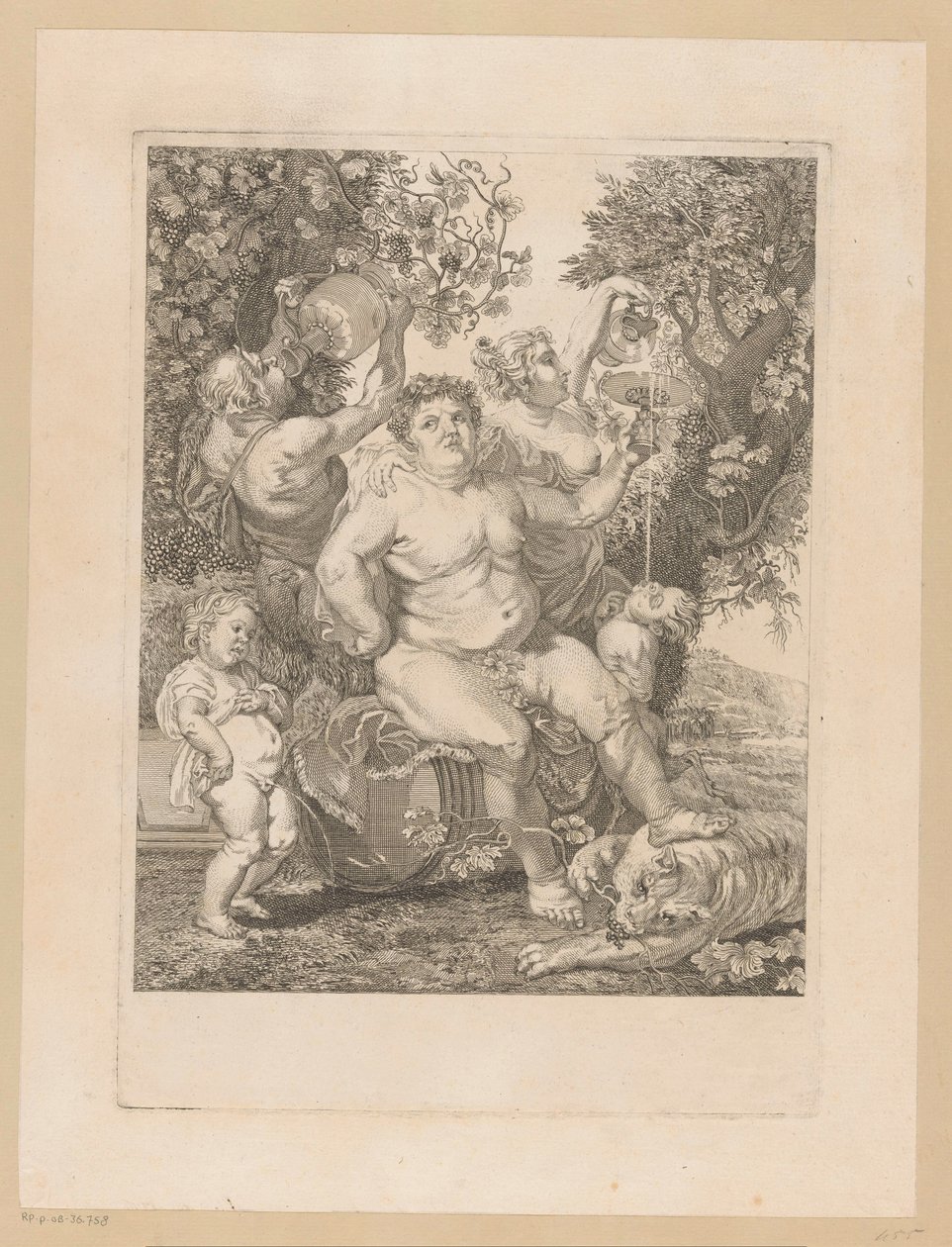 Bacchus på en vinfat av Pietro Peiroleri