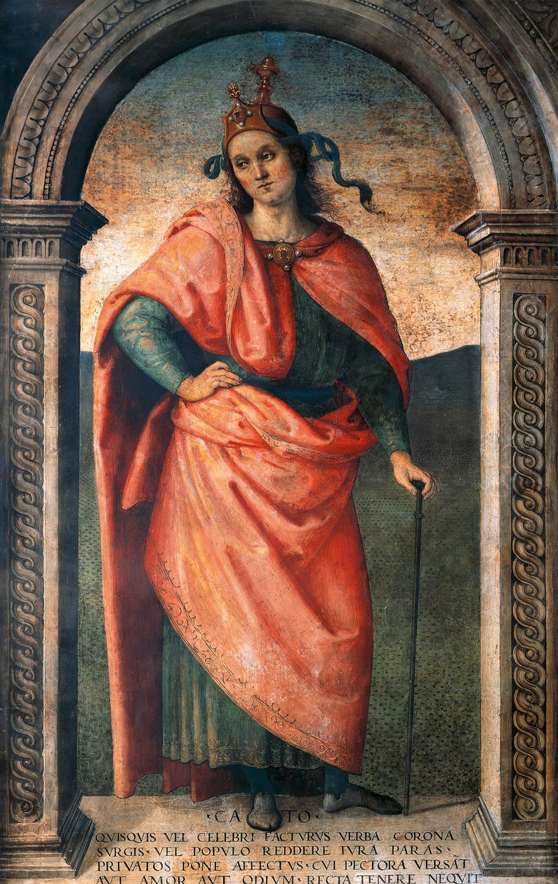 Cato av Pietro Perugino (ca 1450-1523), fresk, Collegio del Cambio, Perugia av Pietro Perugino