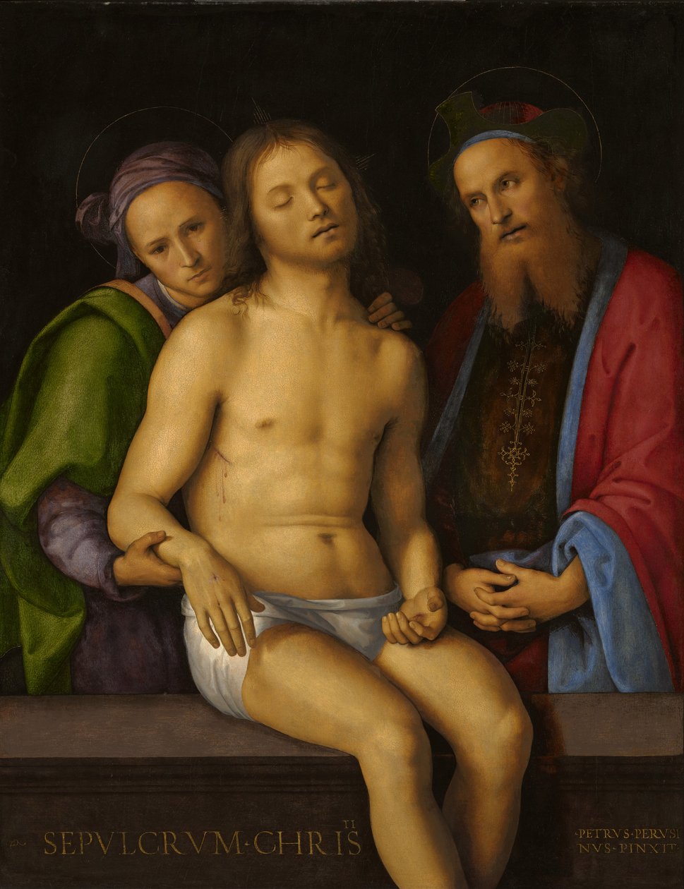 Död Kristus med Josef av Arimatea och Nikodemus av Pietro Perugino