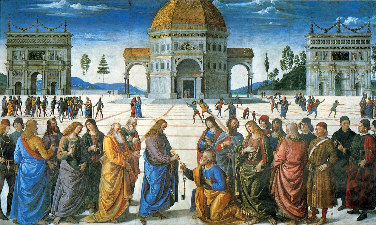 Leverans av nycklarna till Sankt Peter, 1481 av Pietro Perugino