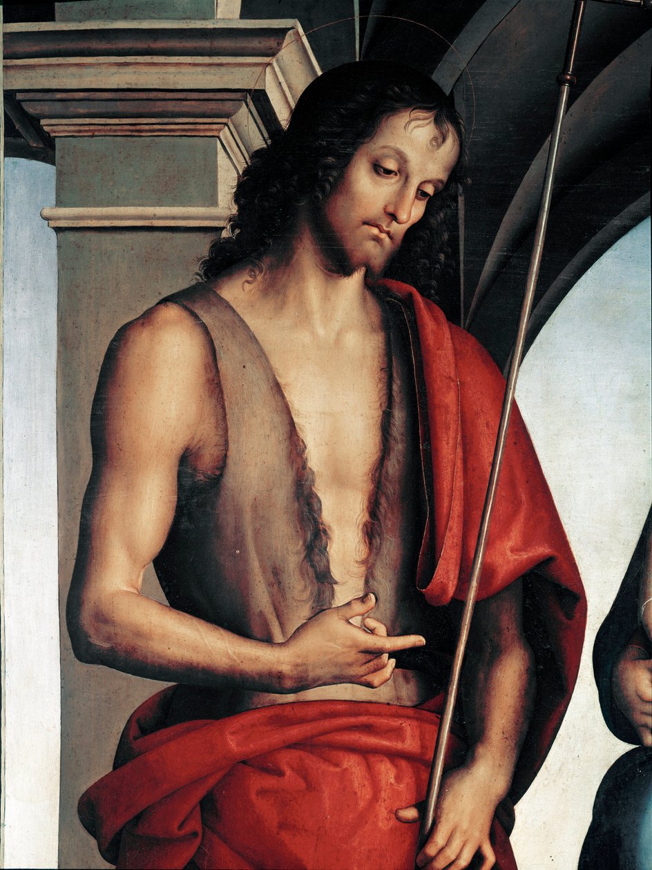 Detalj av Johannes Baptist (målning av Pietro Perugino