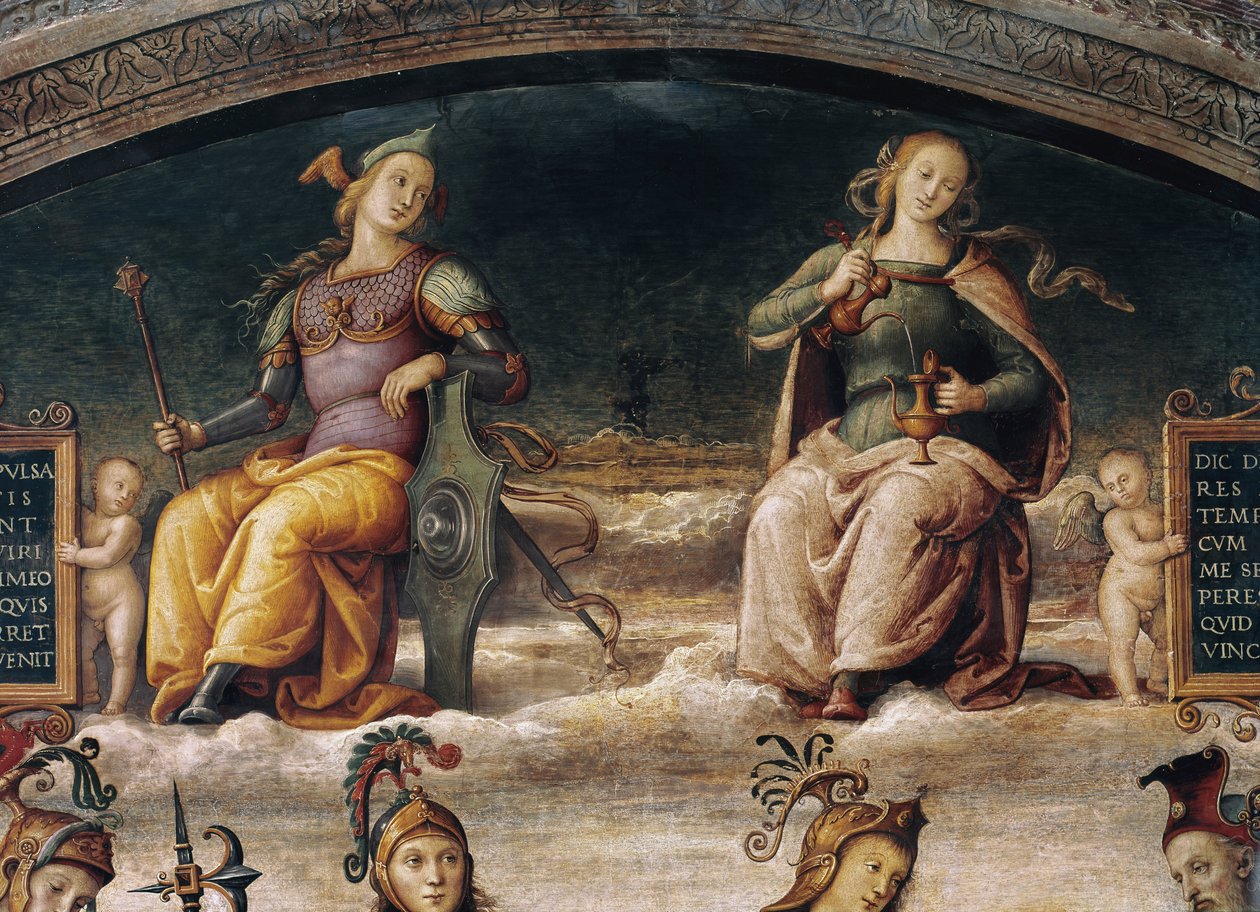 Mod och nykterhet, detalj (fresk av Pietro Perugino