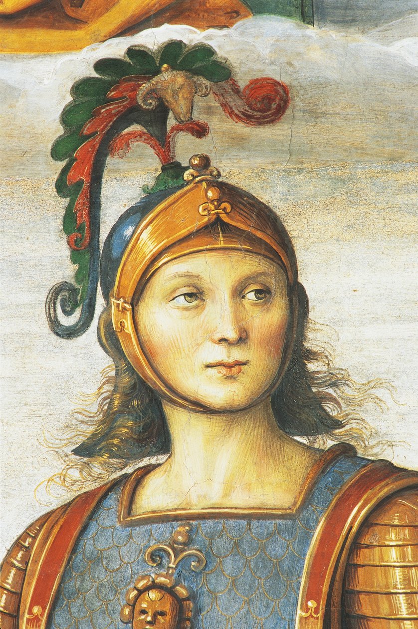Horace Coclite, av Perugino (cirka 1450-1523), fresk, Audience Hall, Collegio del Cambio (College of Change), Priors Palace, Perugia, Umbrien, Italien av Pietro Perugino