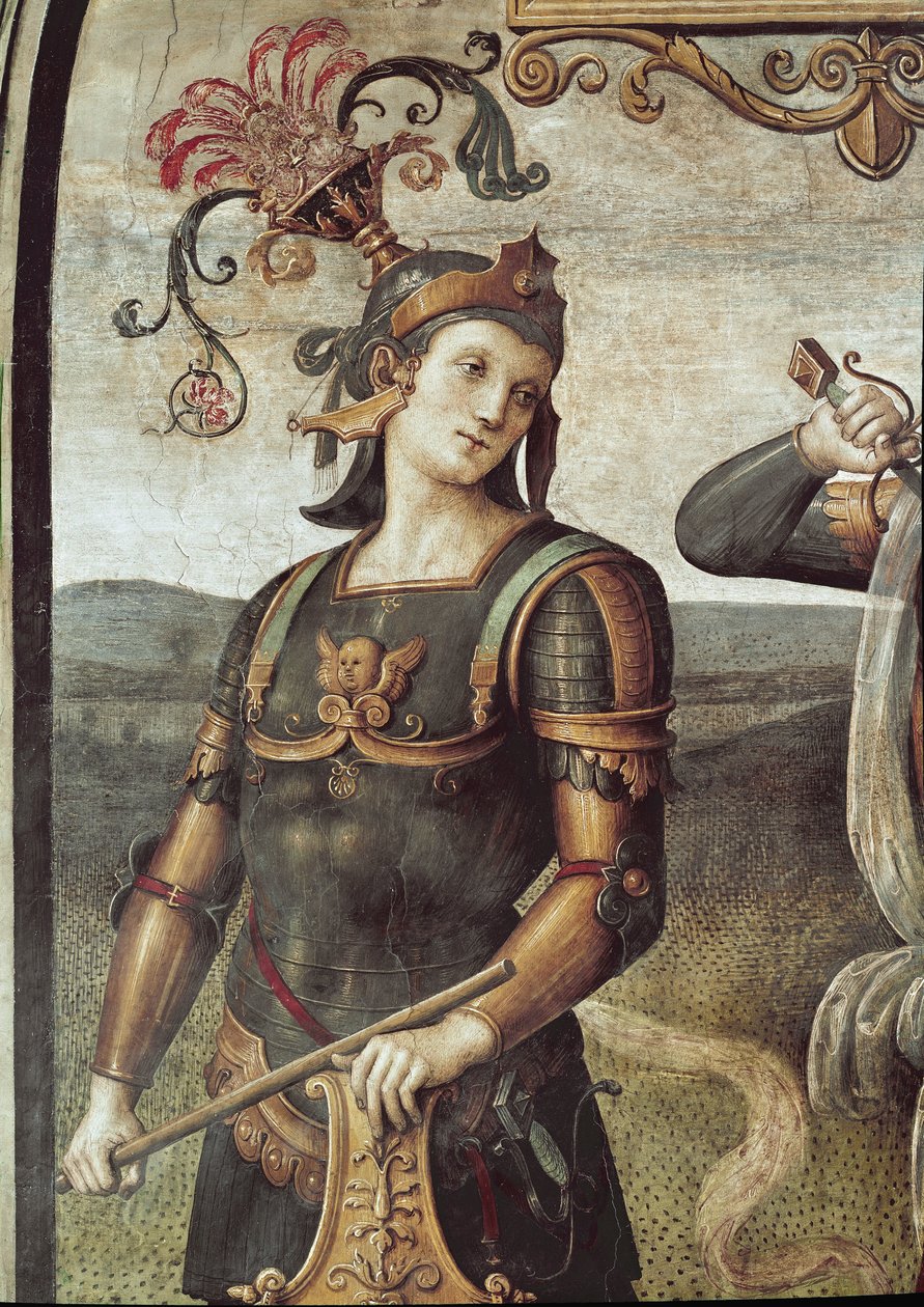 Lucius Quinctius, detalj om styrka och temperans (fresko av Pietro Perugino