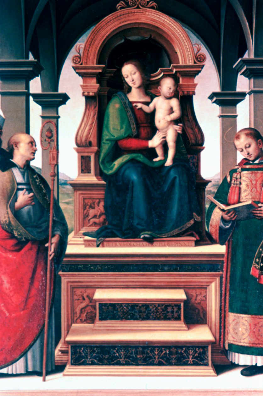 Madonna och barn med heliga, c1470-1523 av Pietro Perugino