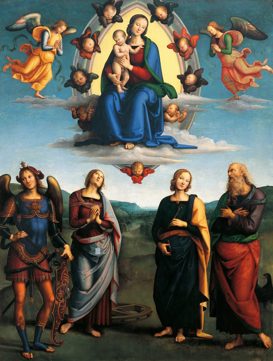 Madonna in Glory, ca 1500-1501, av Pietro Perugino (ca 1450-1523), olja på trä, 330x265 cm. av Pietro Perugino