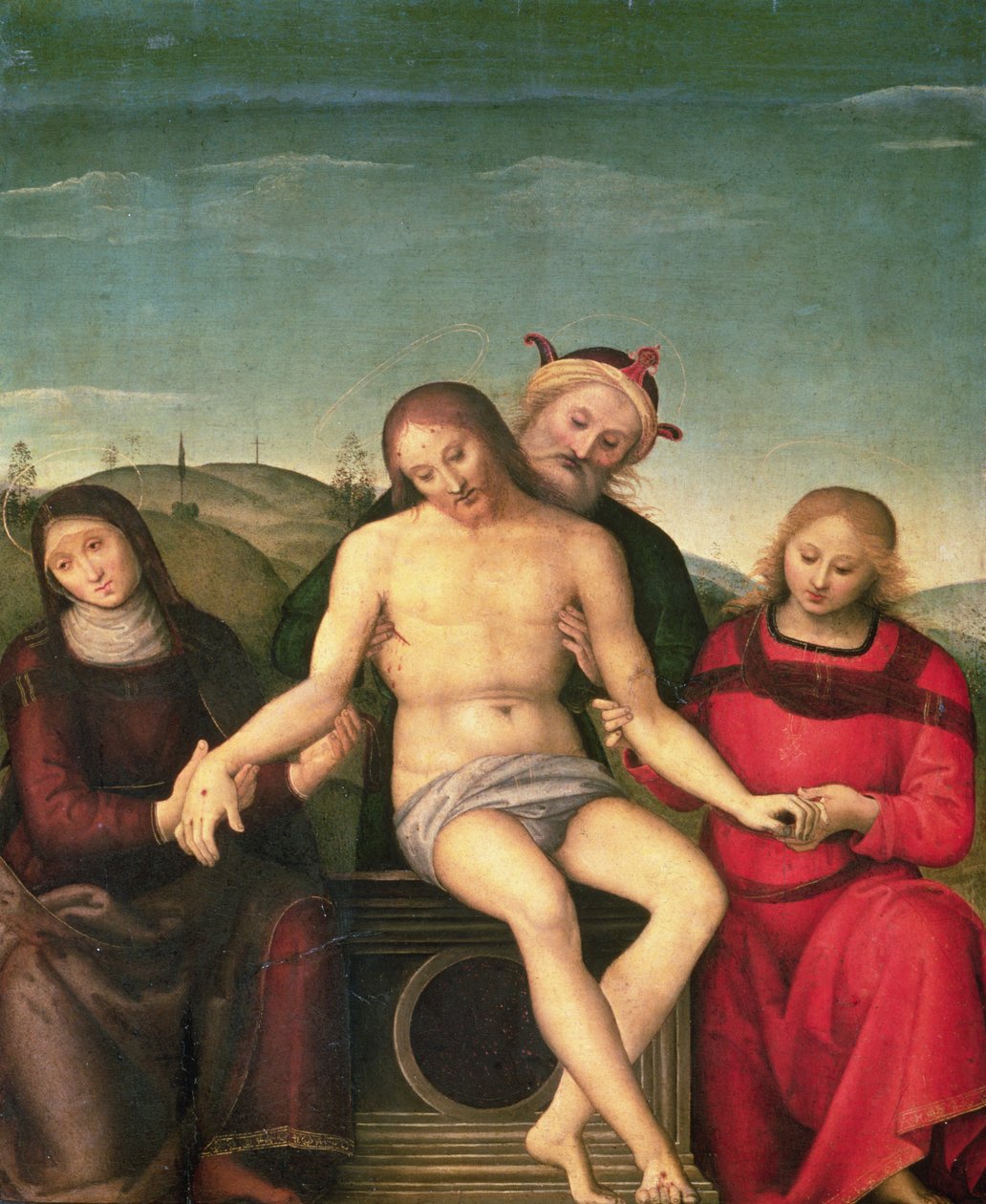 Pieta, 1497 (tempera och olja på panel) av Pietro Perugino