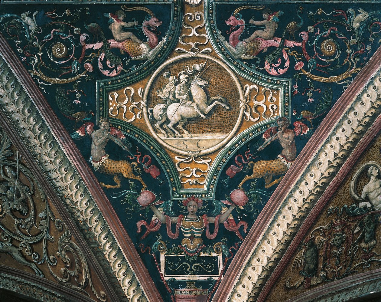 Planeter och groteska dekorativa motiv av Pietro Perugino