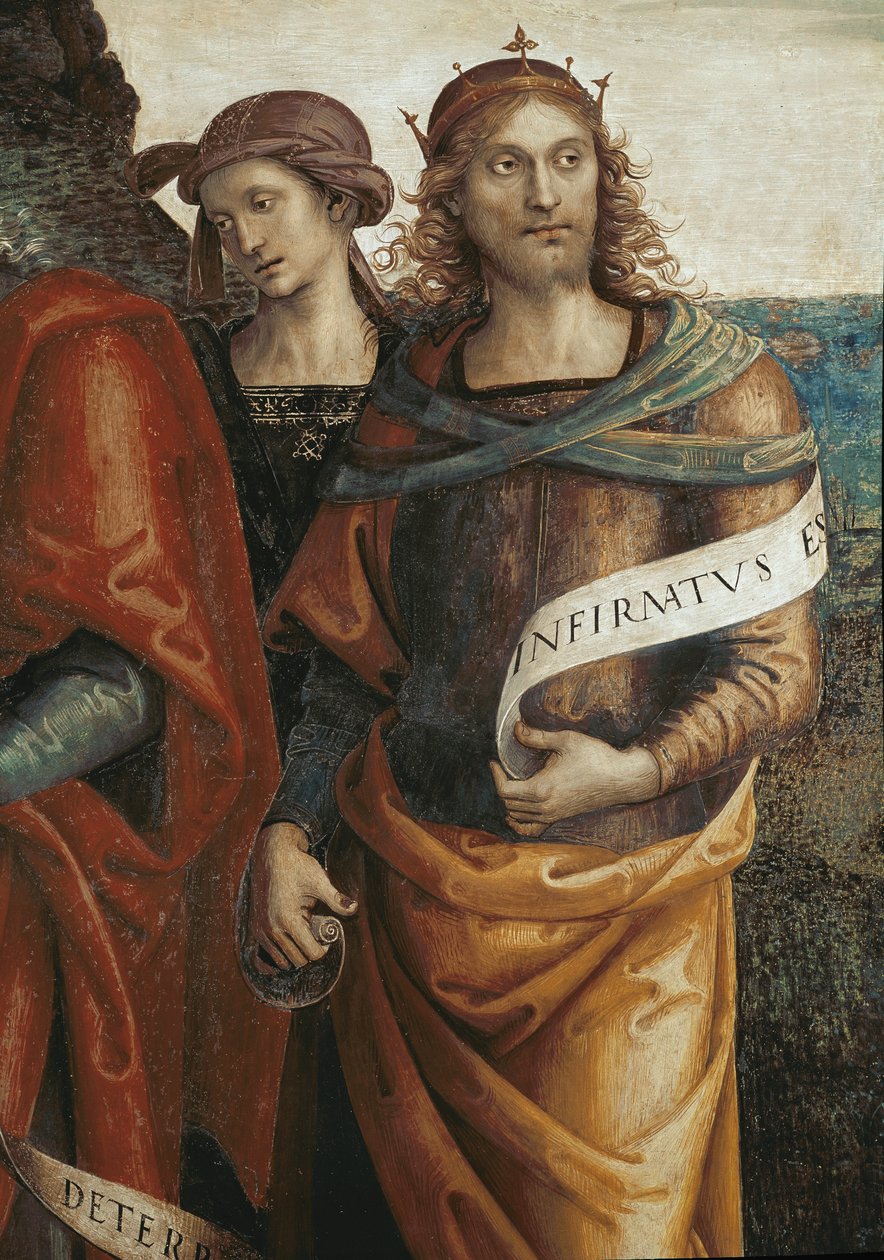 Solomon, detalj av Den evige fadern omger med profeter och sibyllor (fresk av Pietro Perugino
