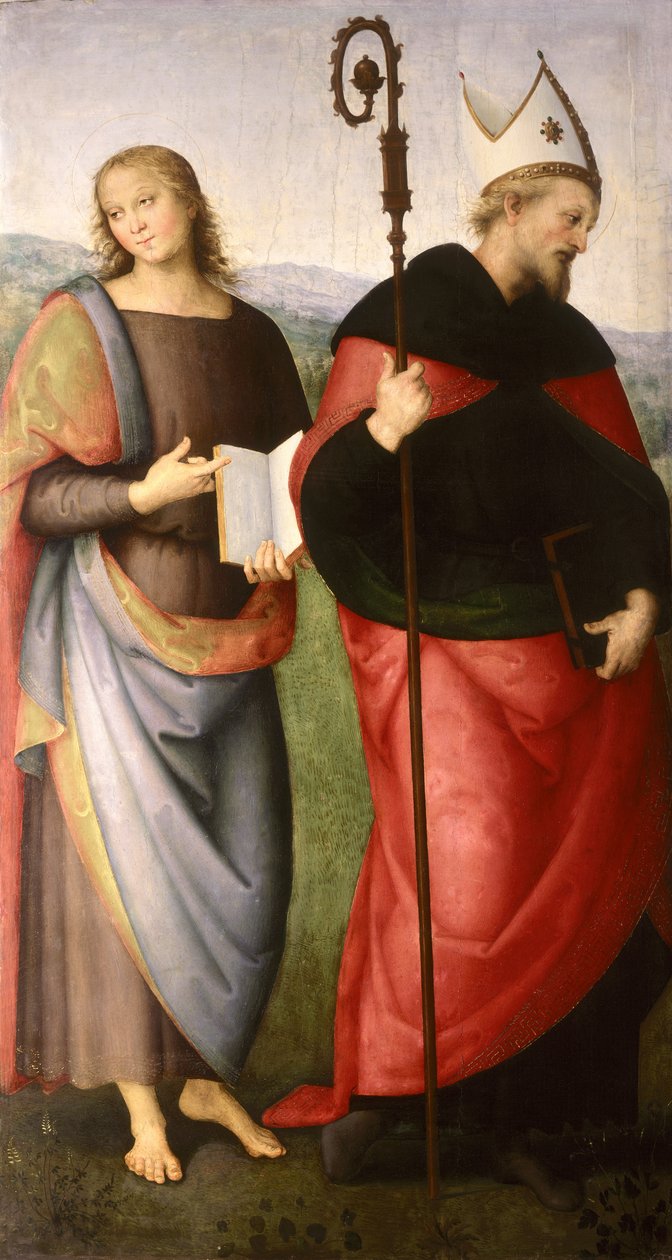 S:t Johannes evangelisten och St. Augustinus av Hippo, c.1502-21 av Pietro Perugino