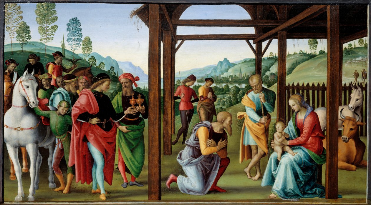 The Adoration of the Magi Målning av Pietro Vannucci dit il Perugino (The Perugin av Pietro Perugino