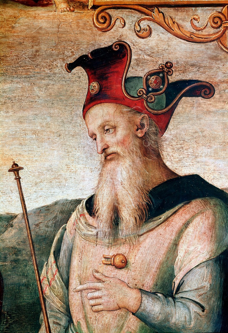 Den grekiske strategin och statsmannen Perikles (495-429 f.Kr.) Detalj av fresken "" Styrka och nykterhet med sex forntida hjältar "" av Pietro Vannucci dit il Perugino (The Perugin) av Pietro Perugino