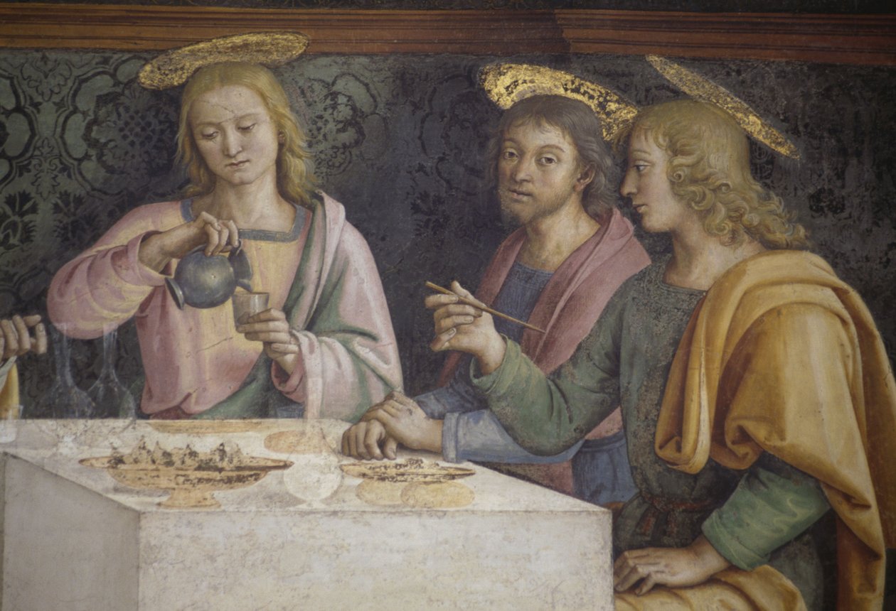 Den sista måltiden (detalj) av Pietro Perugino
