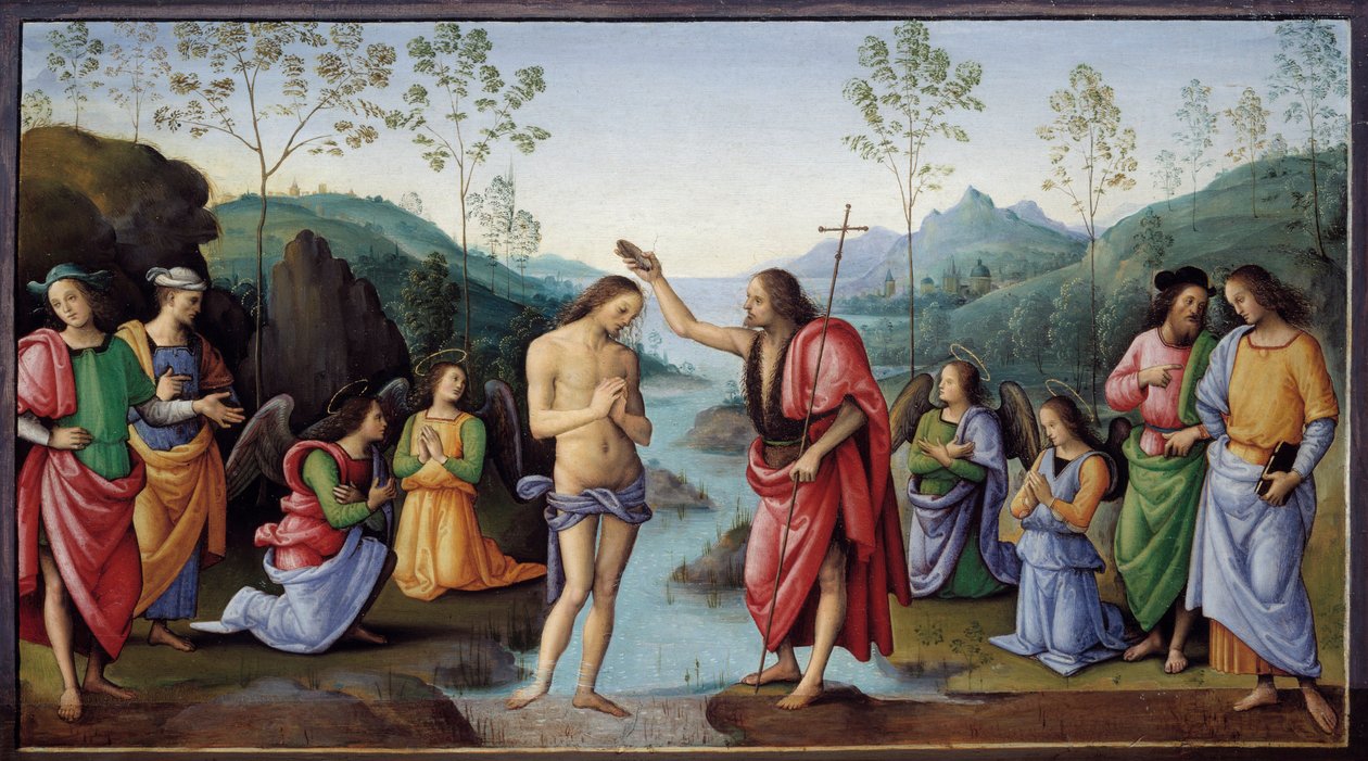 Kristi dop Målning av Pietro Vannucci dit il Perugino (Perugin av Pietro Perugino