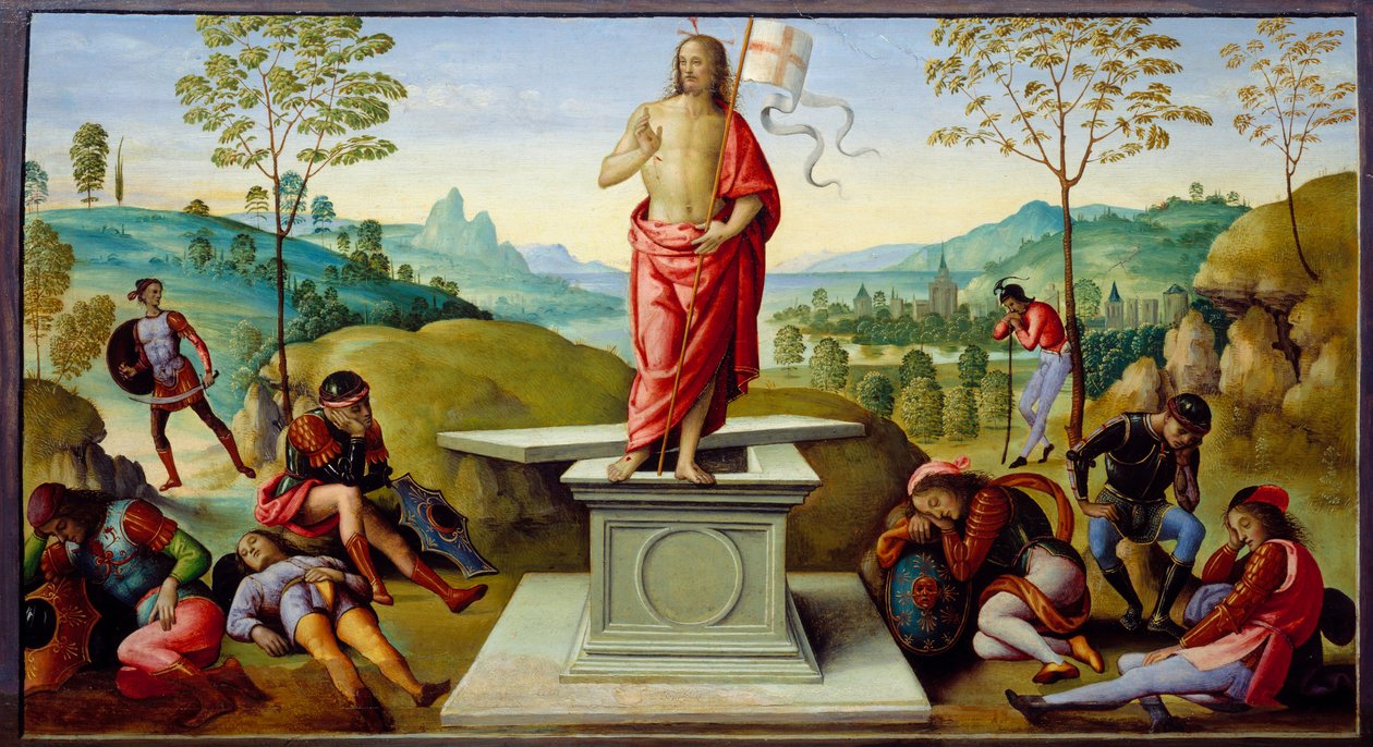 Kristi uppståndelse. Pietro av Cristoforo Vannucci dit Le Perugin (1448-1523) av Pietro Perugino