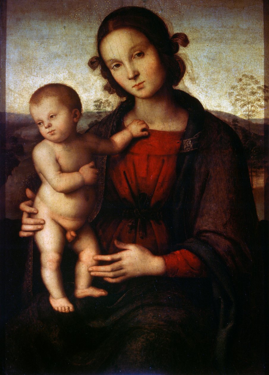 Jungfru och barn, sent 1400-tal eller tidigt 1500-tal av Pietro Perugino