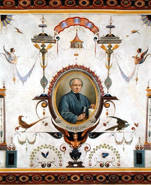 Porträtt av Lorenzo Bartolini (1777-1850), detalj från taket på Sala del Sindaco av Pietro Pezzati