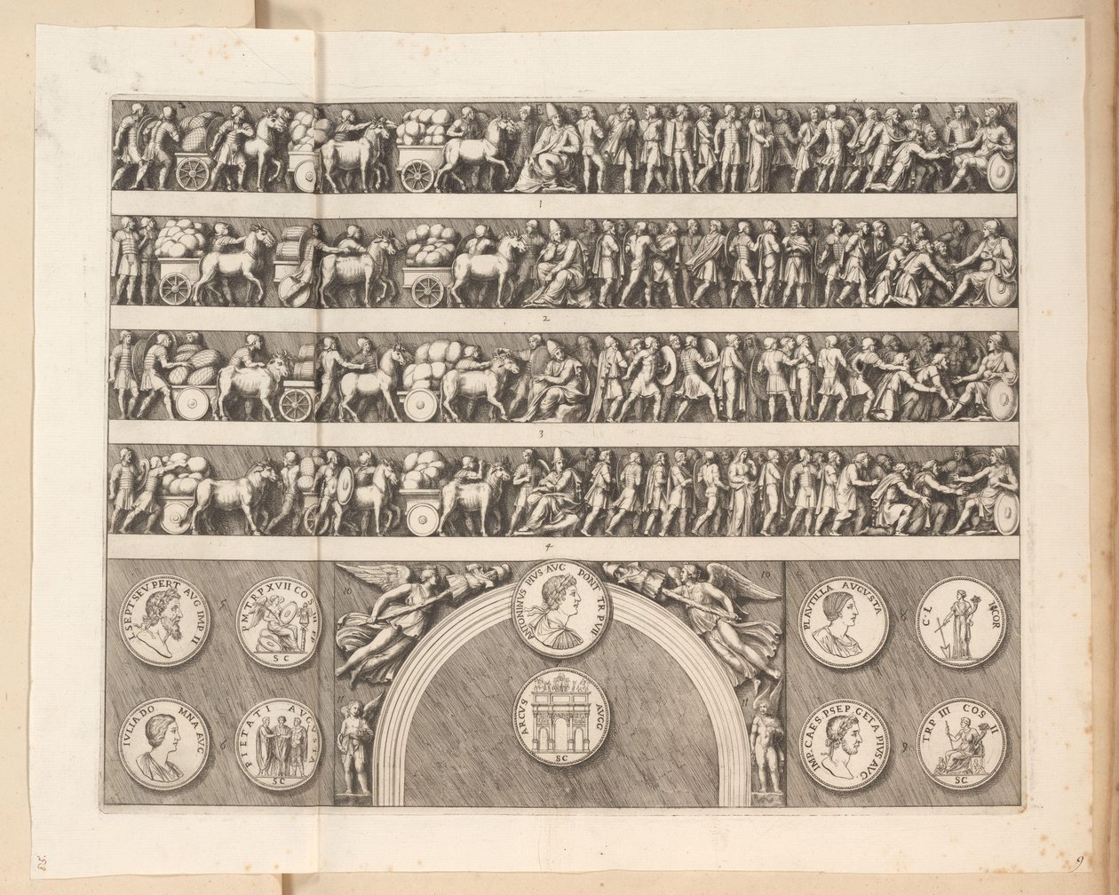 Reliefer på Septimius Severus båge i Rom av Pietro Sante Bartoli