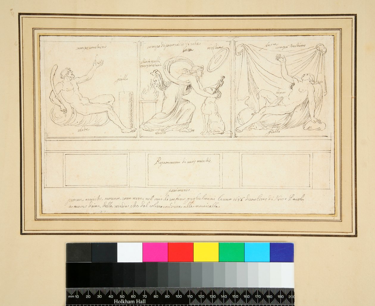 En vägg med tre panelspen) av Pietro Santi Bartoli