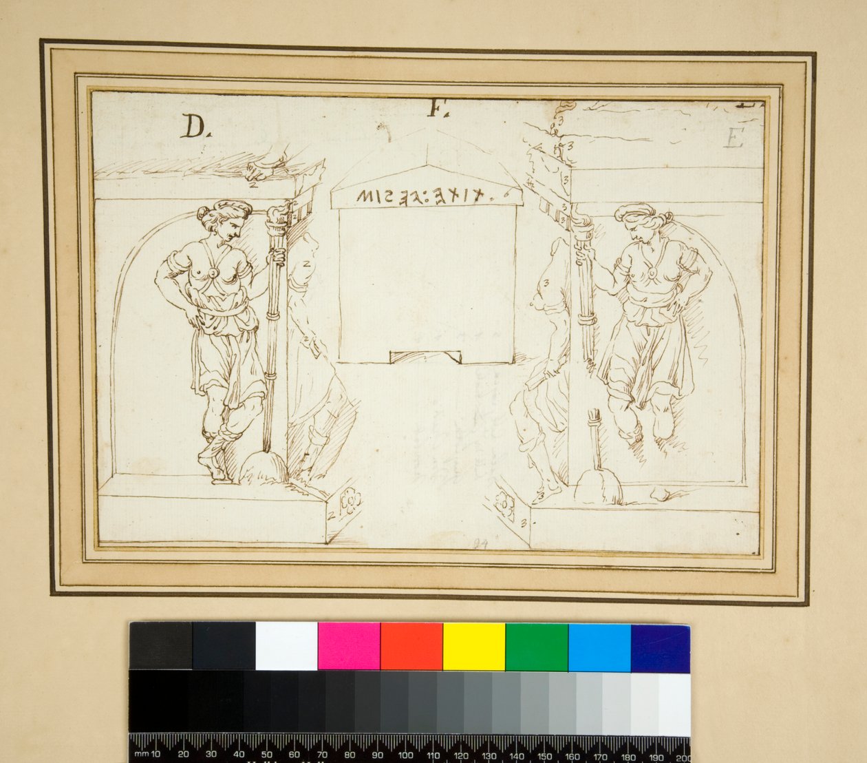 En etruskisk urna (penna och bläck) av Pietro Santi Bartoli