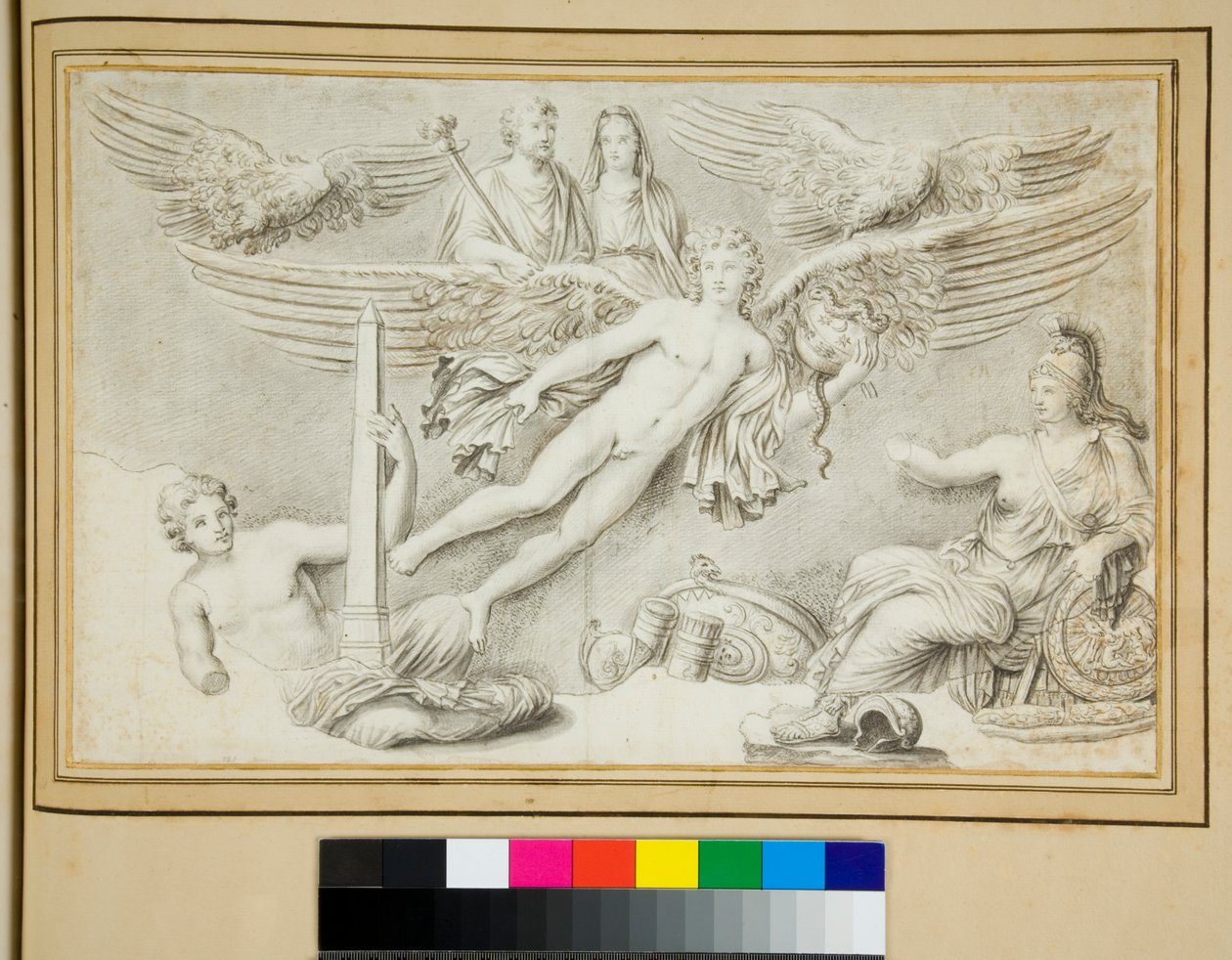 Antoninus och Faustinas apoteos (krita) av Pietro Santi Bartoli