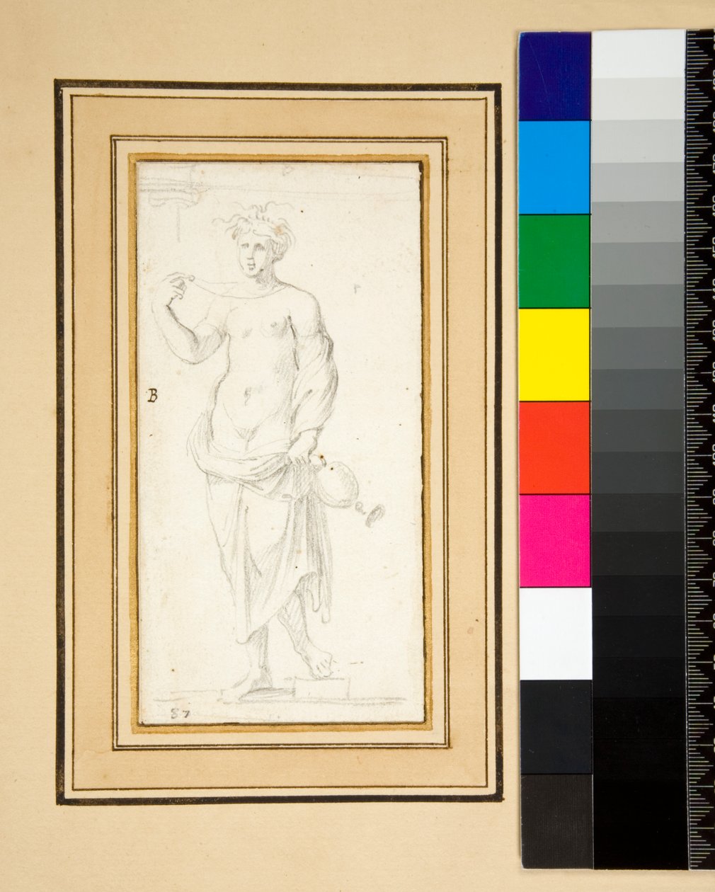 Kvinnlig figur med vas (penna) av Pietro Santi Bartoli