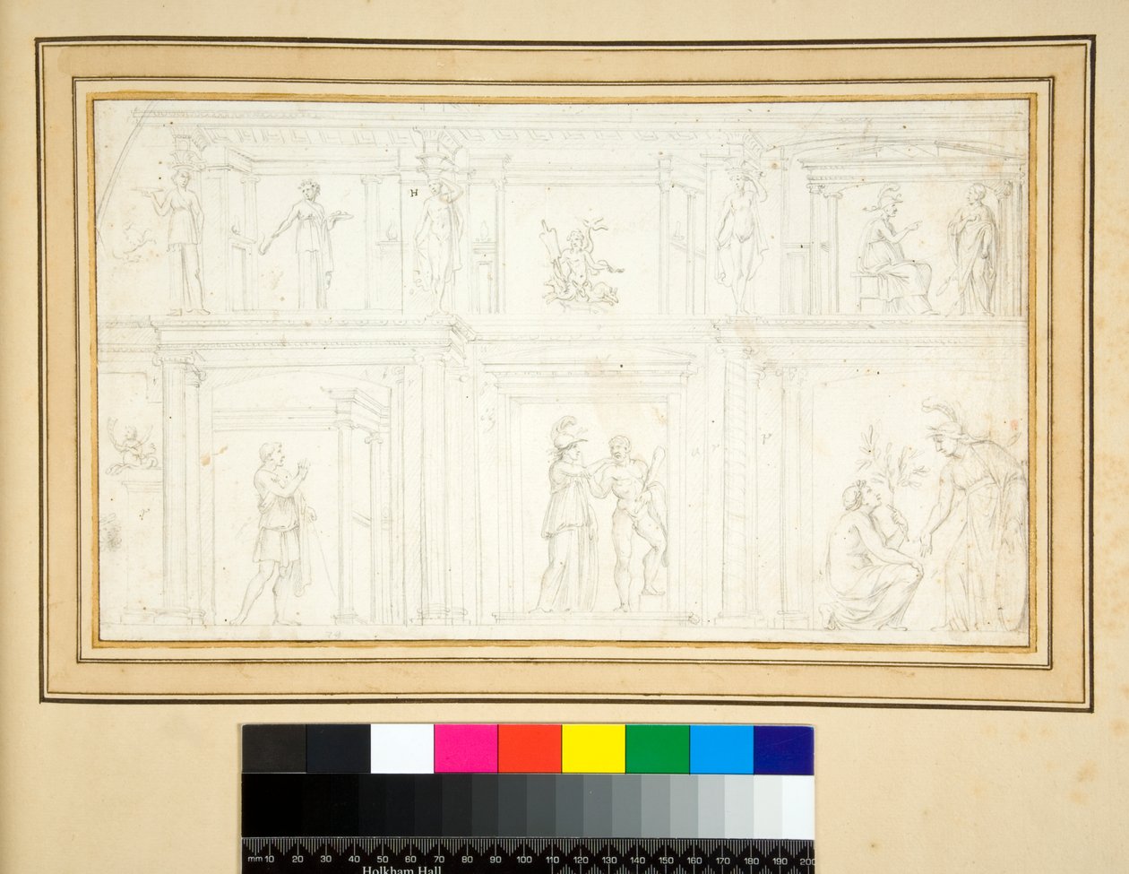 Fragment av en väggmålning (penna) av Pietro Santi Bartoli