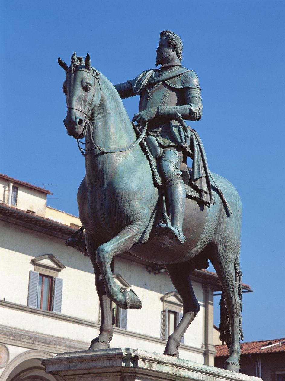 Monument till Ferdinando I de Medici, Piazza della SS Annunziata, Florens, c.1602-08 (brons) av Pietro Tacca