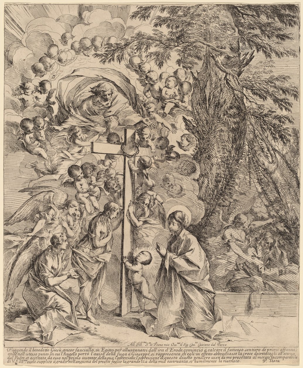 The Infant Christ Embracing the Cross (Drömmen om Josef) av Pietro Testa