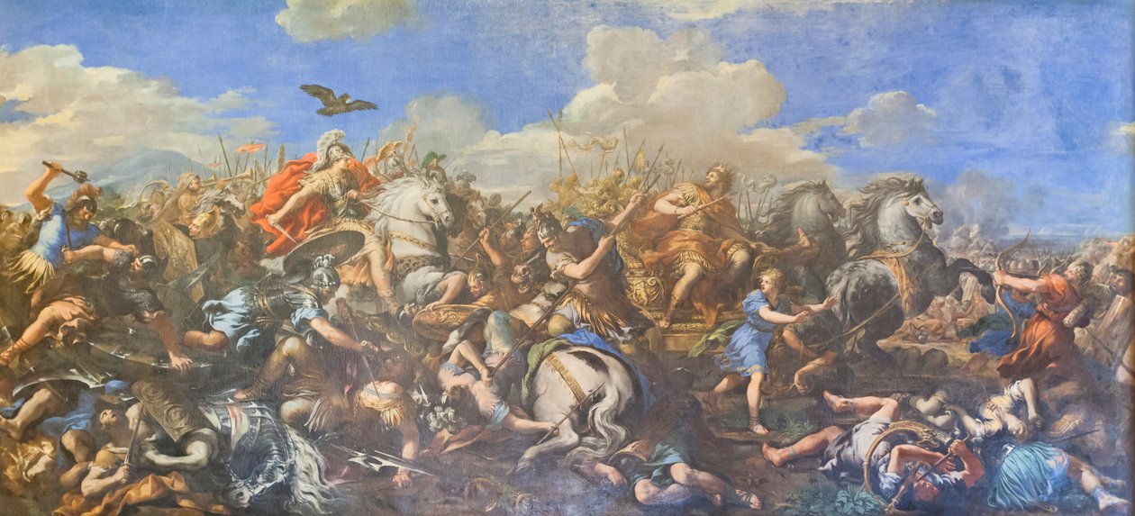 Slaget vid Alexander mot Darius av Pietro da (1596 1669) Cortona