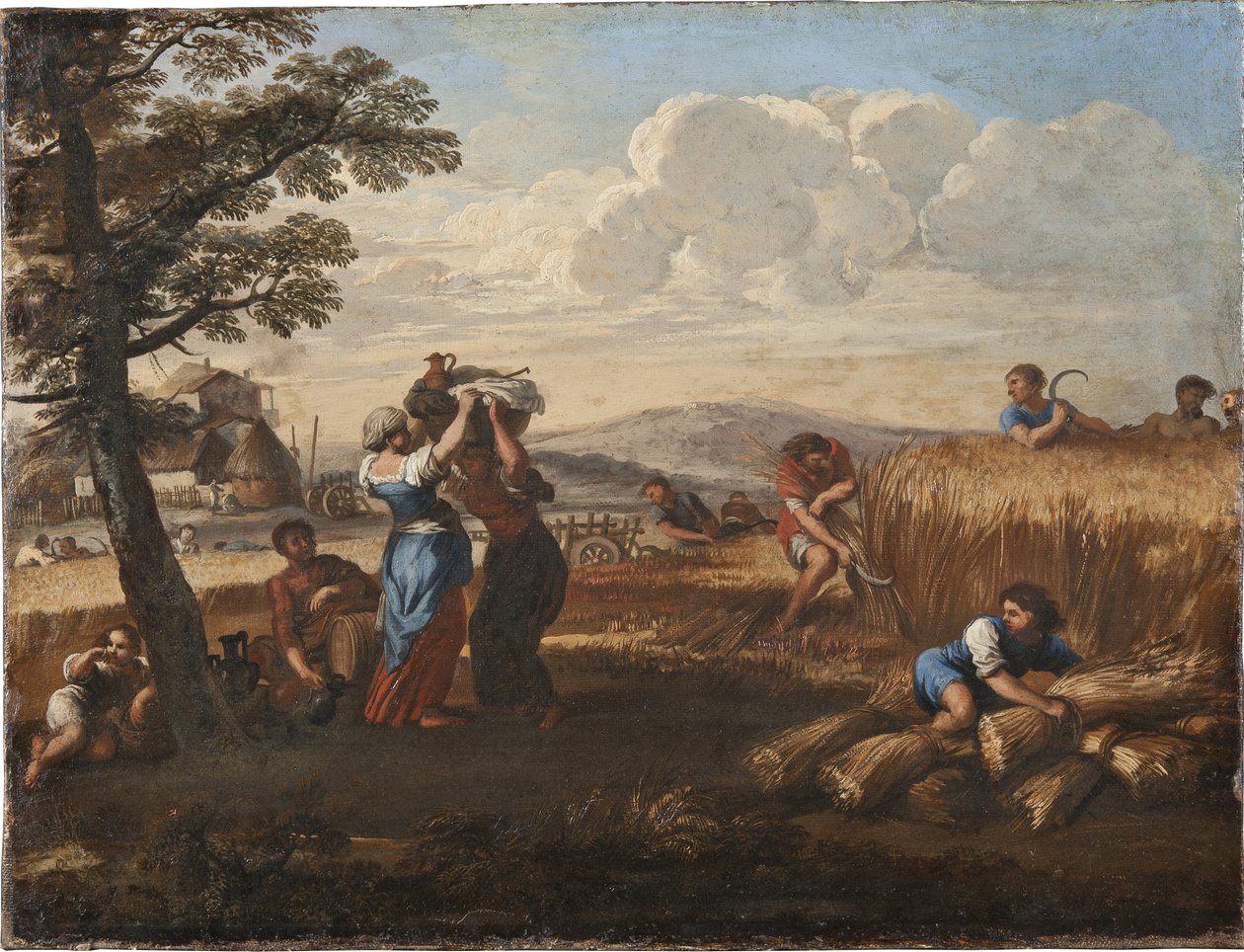 Landskap med skördeplats - Landskap med skörd, av Cortona, Pietro da (1596-1669) (Pierre de Cortona). Olja på duk. Mått: 50x65cm. Nationalmuseum Stockholm av Pietro da Cortona