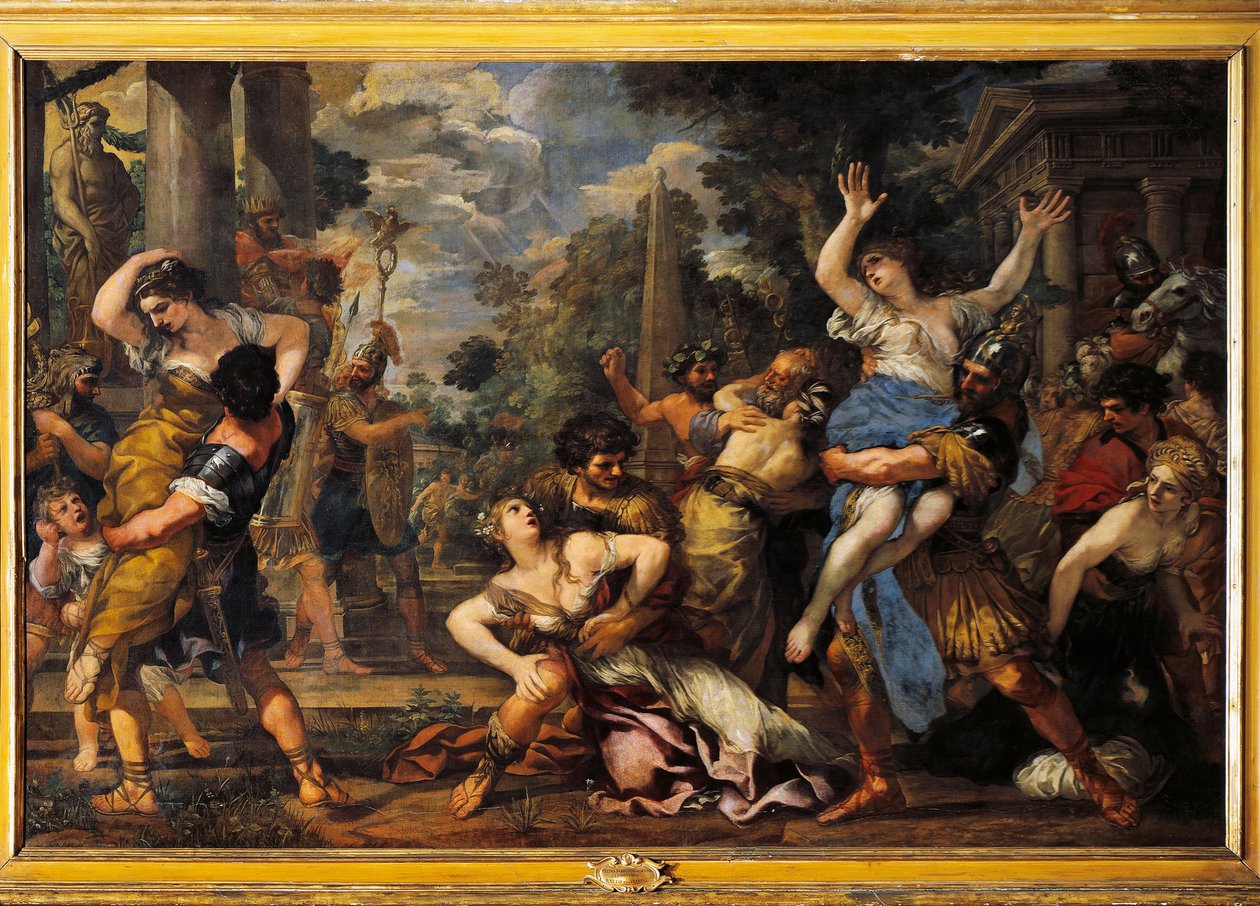 Bortförandet av Sabinerna Målning av Pietro da Cortona (Stenen av Cortona) (Pietro Berrettini av Pietro da Cortona