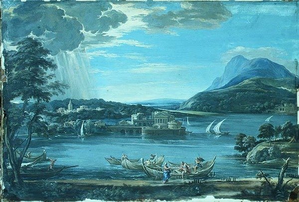 Kallelse av SS. Petrus och Andreas, ca 1800 (gouache) av Pietro da (after) Cortona